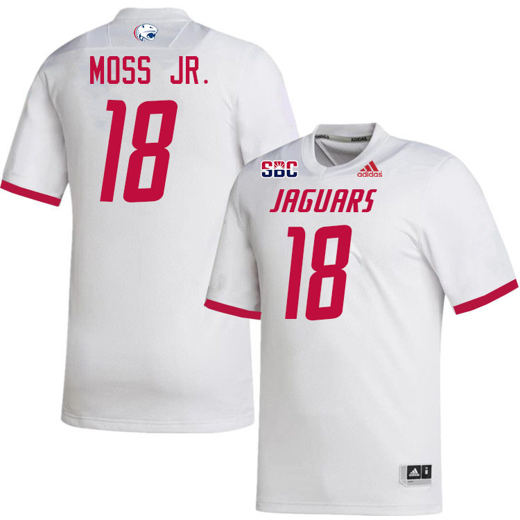 #18 RJ Moss Jr. South Alabama Jaguars Jerseys,College Football Uniforms,Apparels Stitched-White